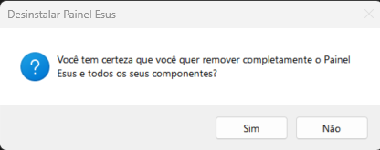 Figura 37: Mensagem de confirmação para desinstalação software.