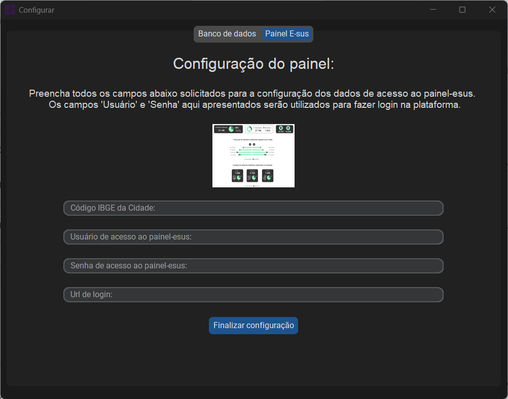 Figura 15 - Configuração do painel.