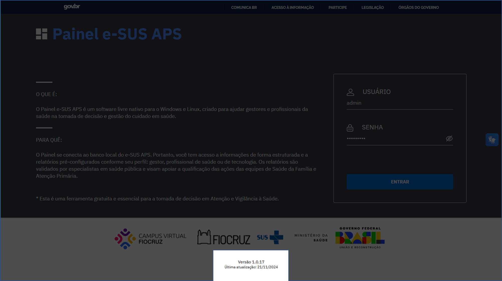Versão Painel e-SUS APS